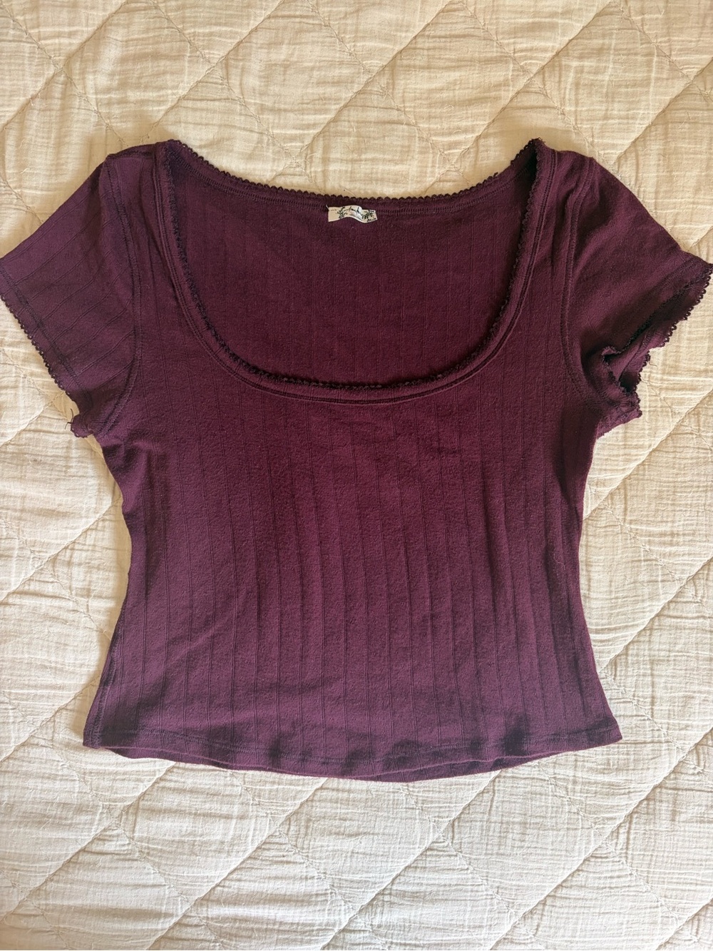 Intimately by Free People Plum Crop Top Medium